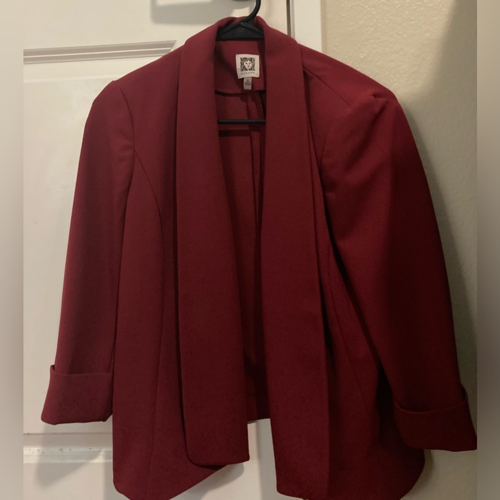 Red Anne Klein open front blazer size XS